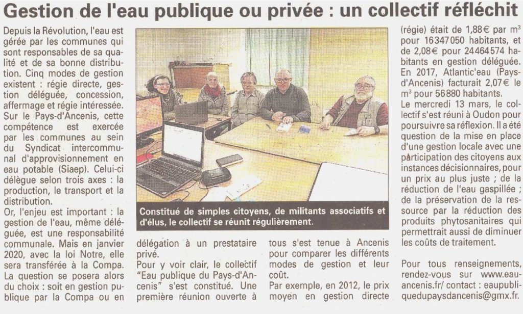 article collectif eau publique du pays d'Ancenis