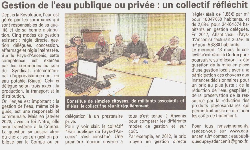 article collectif eau publique du pays d'Ancenis